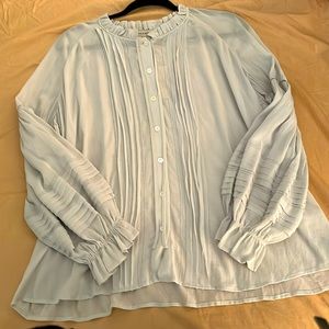 NWT Paul & Joe Sister Light Grey Peasant Top Size 4/L